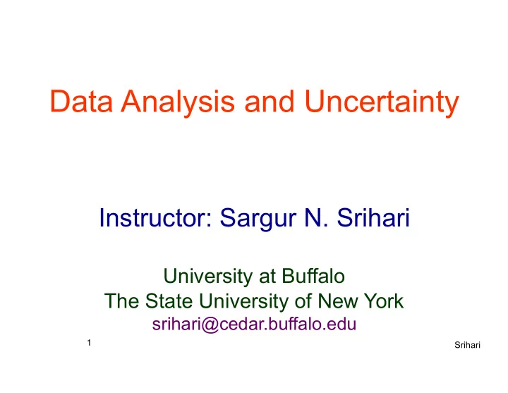data analysis and uncertainty