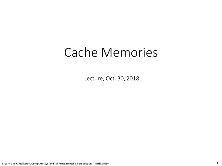 cache memories