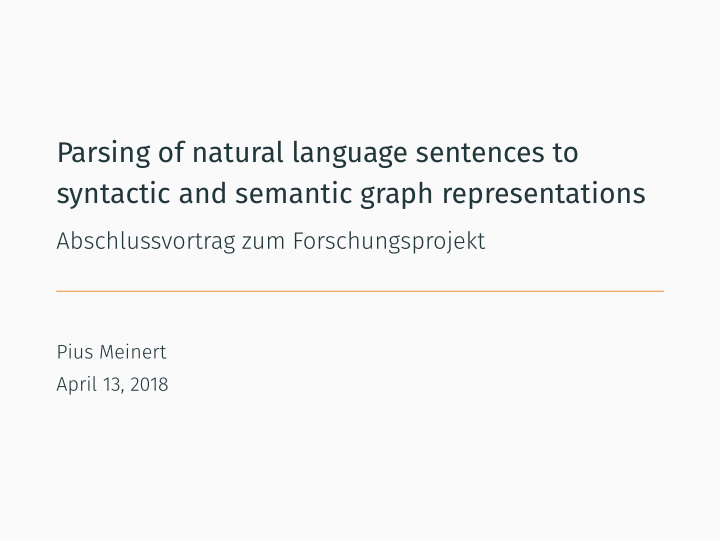 parsing of natural language sentences to syntactic and