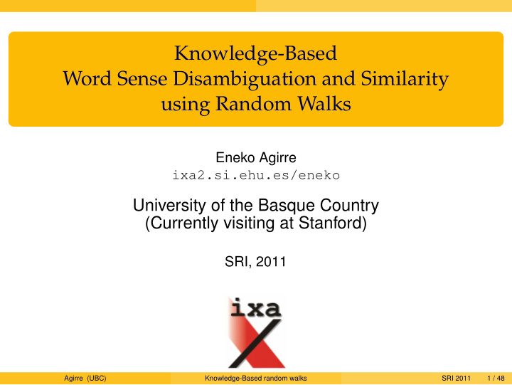 knowledge based word sense disambiguation and similarity