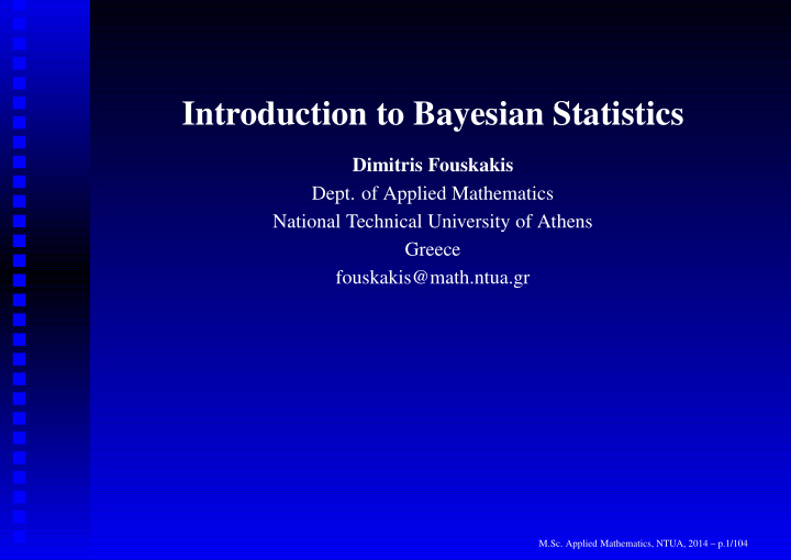 introduction to bayesian statistics