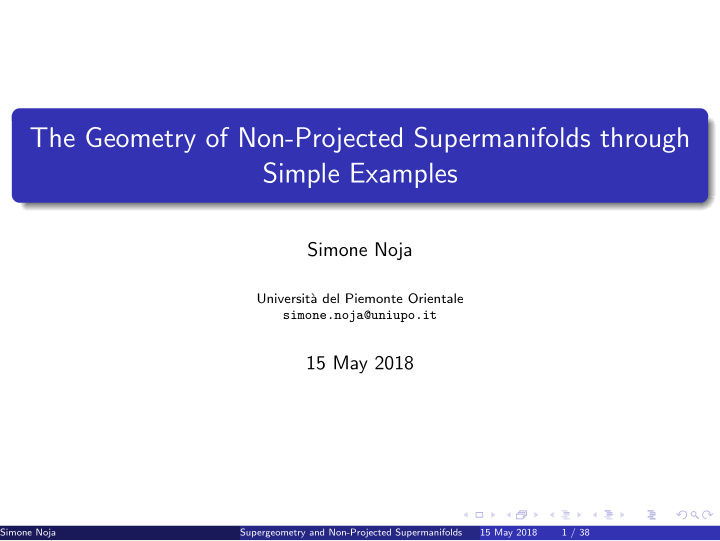 the geometry of non projected supermanifolds through