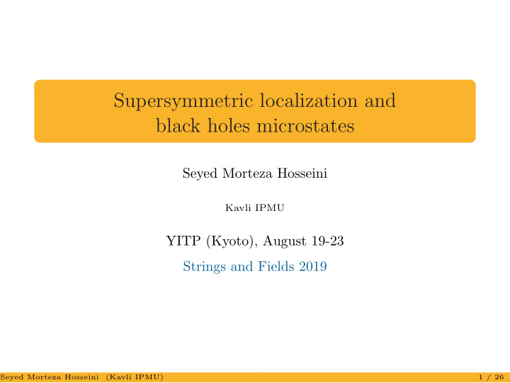 supersymmetric localization and black holes microstates