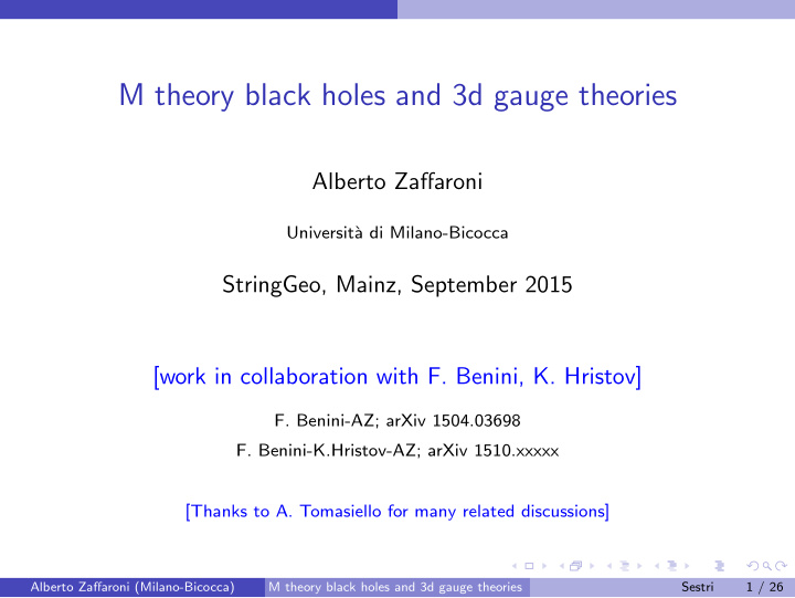 m theory black holes and 3d gauge theories