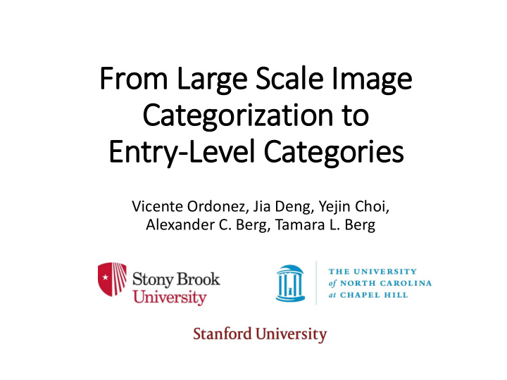 entry ry level categories