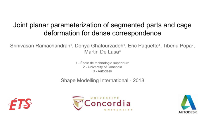 joint planar parameterization of segmented parts and cage