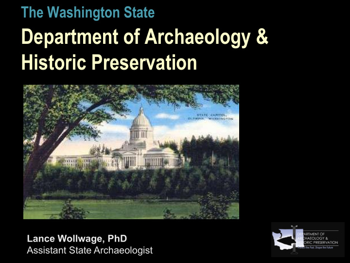 department of archaeology amp historic preservation