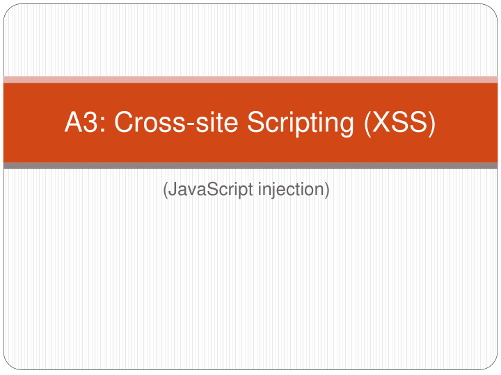 a3 cross site scripting xss