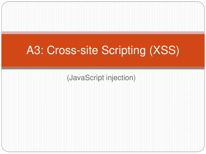 a3 cross site scripting xss