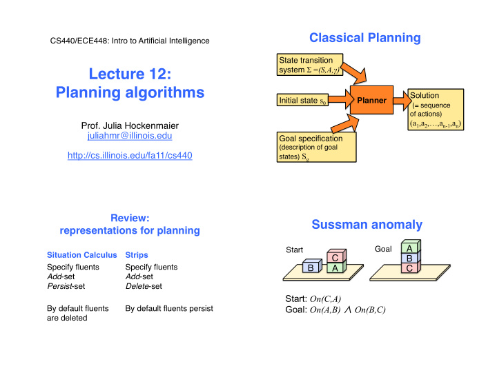 lecture 12 planning algorithms