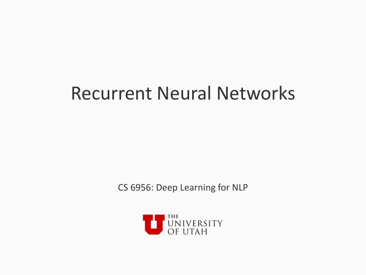 recurrent neural networks