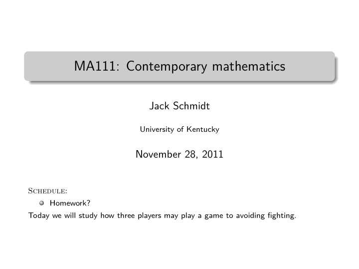 ma111 contemporary mathematics