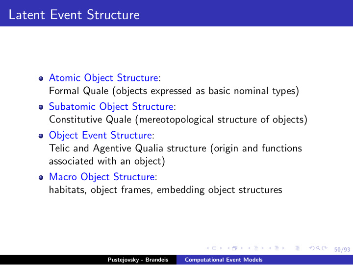 latent event structure