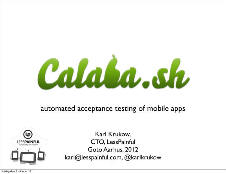 automated acceptance testing of mobile apps