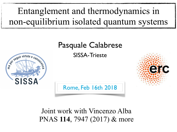 entanglement and thermodynamics in non equilibrium