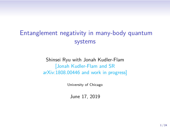 entanglement negativity in many body quantum systems