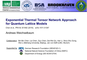 Exponential Thermal Tensor Network Approach  for Quantum Lattice Models Chen et al., PRX 8 , 031082