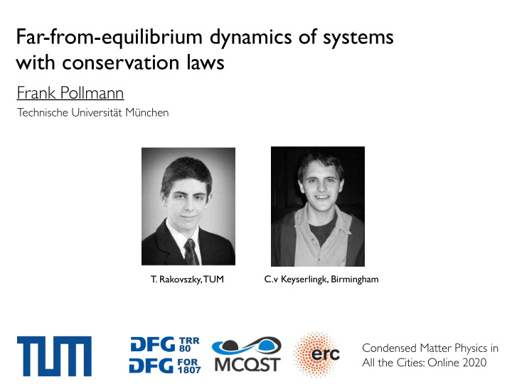 far from equilibrium dynamics of systems with