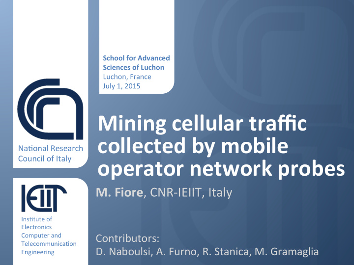 mining cellular traffic collected by mobile