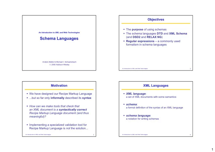 schema languages schema languages