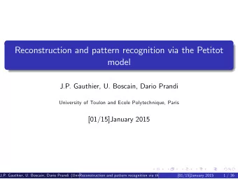 Reconstruction and pattern recognition via the Petitot  model  J.P. Gauthier, U. Boscain, Dario