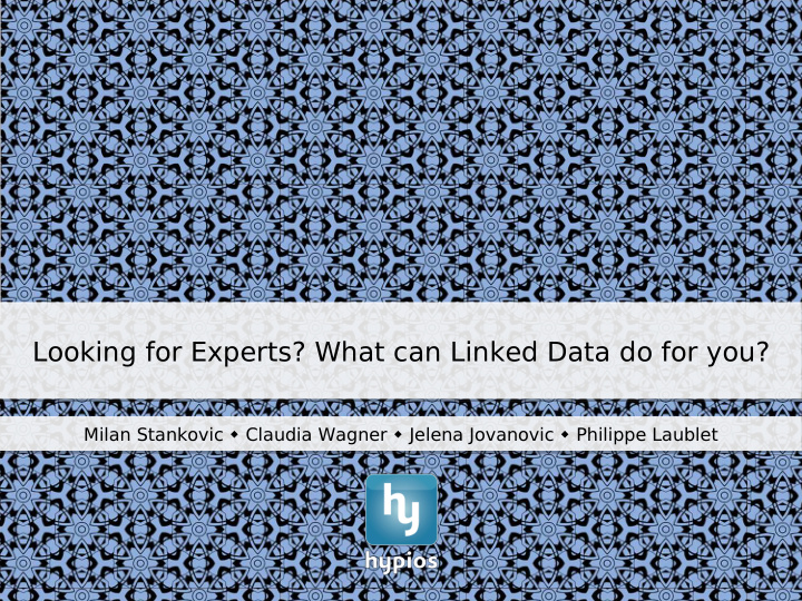 looking for experts what can linked data do for you