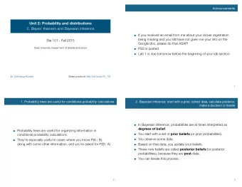 Unit2: Probabilityanddistributions  2. Bayes theorem and Bayesian inference  If you