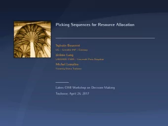 Picking Sequences for Resource Allocation  Sylvain Bouveret  LIG  Grenoble INP / Ensimag