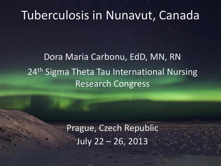tuberculosis in nunavut canada