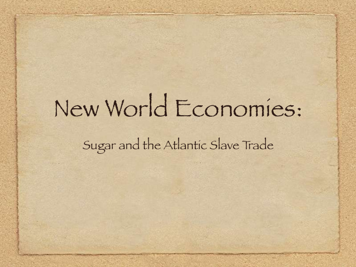 new world economies