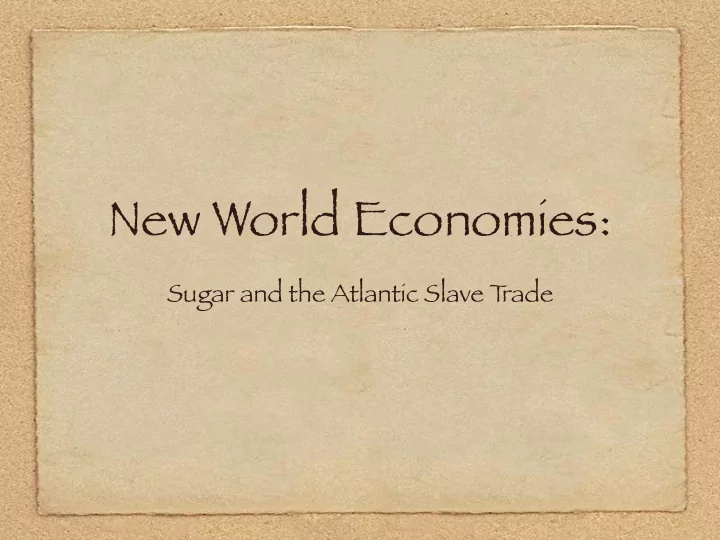 new world economies