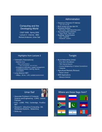 Administration   Classroom Presenter IP Address   131.107.151.68  Computing and the   Book