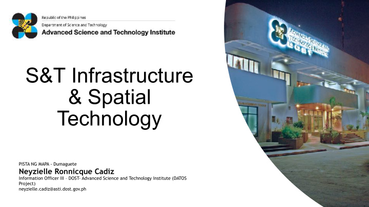 s t infrastructure spatial technology