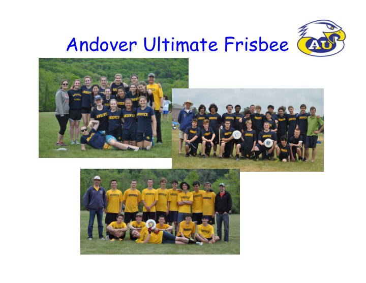 andover ultimate frisbee agenda