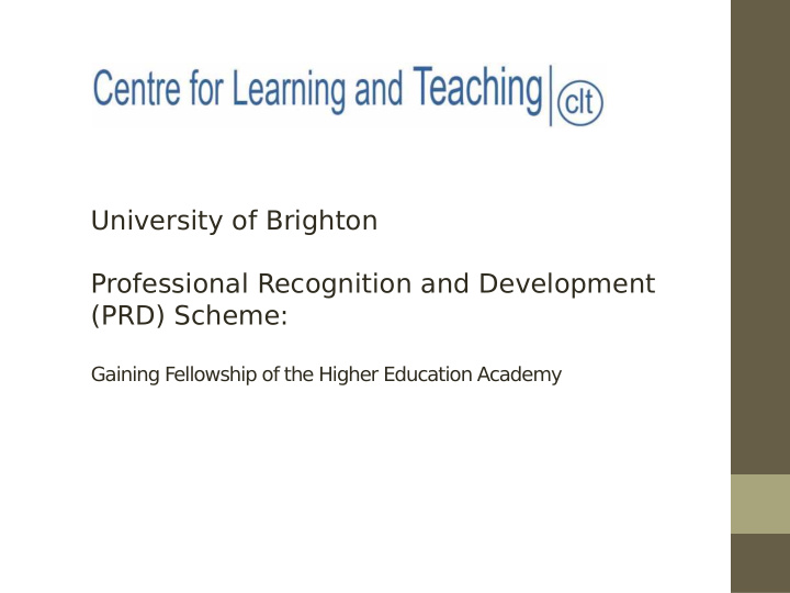 university of brighton professional recognition and