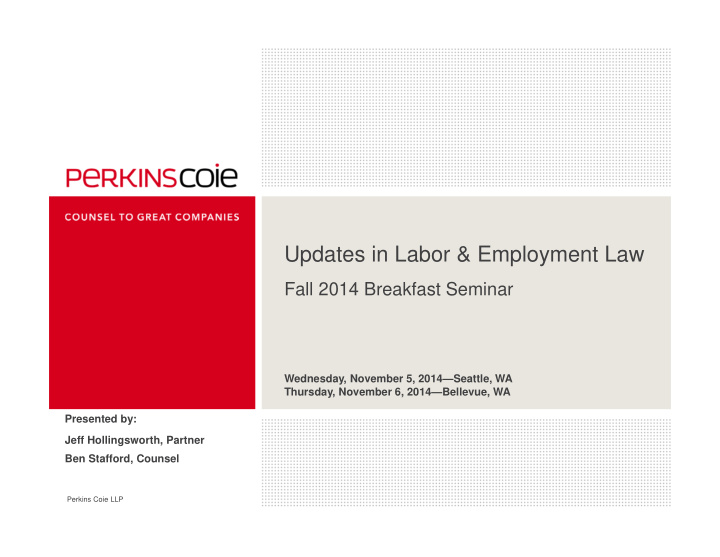 updates in labor employment law