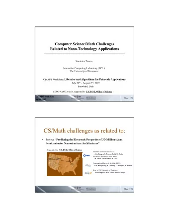 CS/Math challenges as related to:   Project:  Predicting the Electronic Properties of 3D