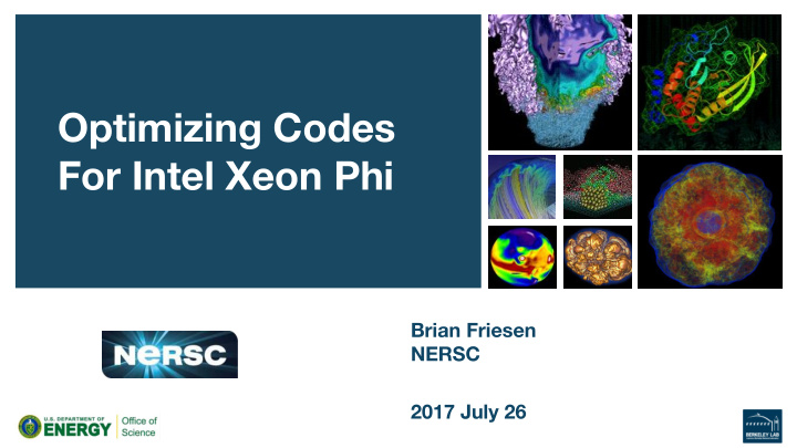 optimizing codes for intel xeon phi