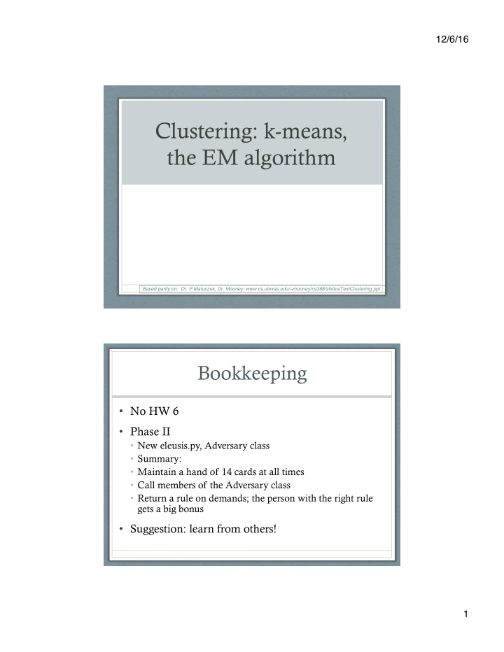clustering k means the em algorithm