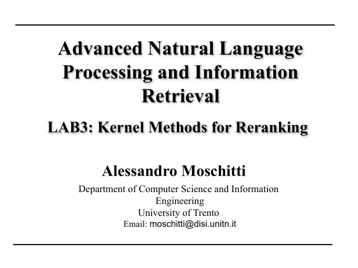 advanced natural language processing and information