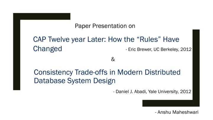 cap twelve year later how the rules have changed