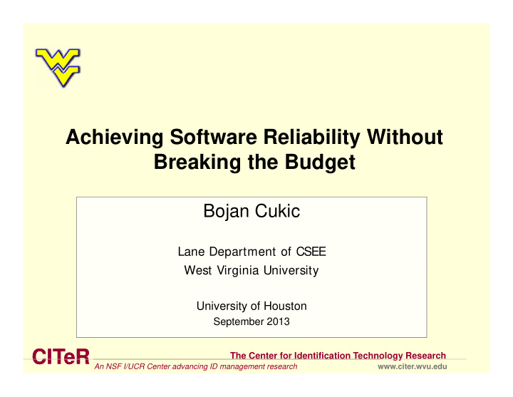 achieving software reliability without breaking the