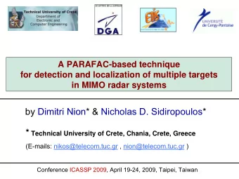by Dimitri Nion* &amp; Nicholas D. Sidiropoulos* * Technical University of Crete, Chania, Crete,