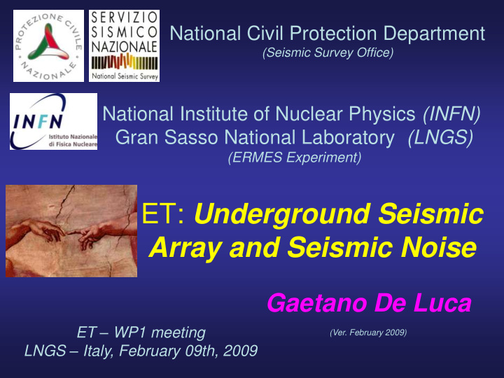 et underground seismic array and seismic noise
