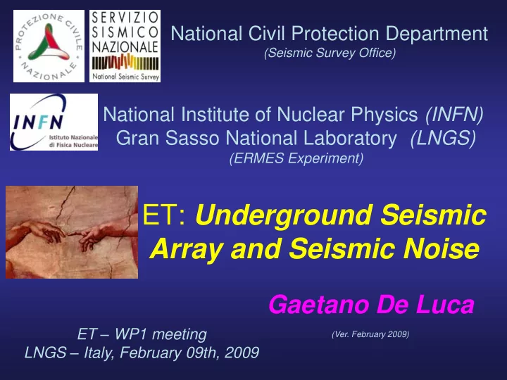 et underground seismic array and seismic noise