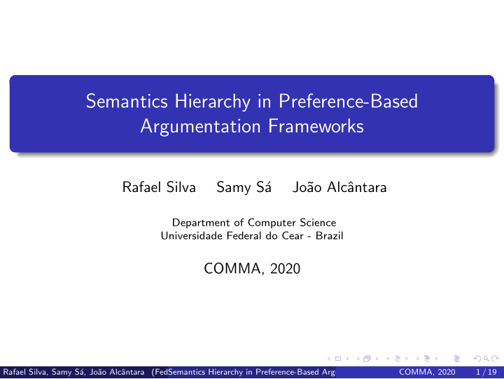 semantics hierarchy in preference based argumentation