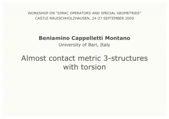 Almost contact metric 3structures  with torsion  Some preliminaries on almost contact manifolds.