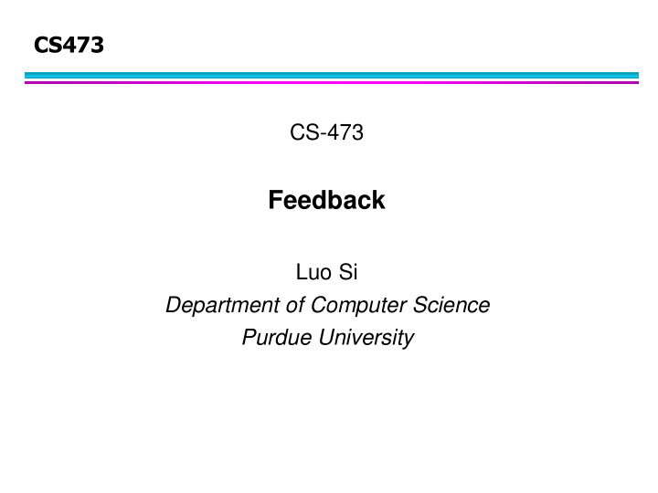 luo si department of computer science purdue university