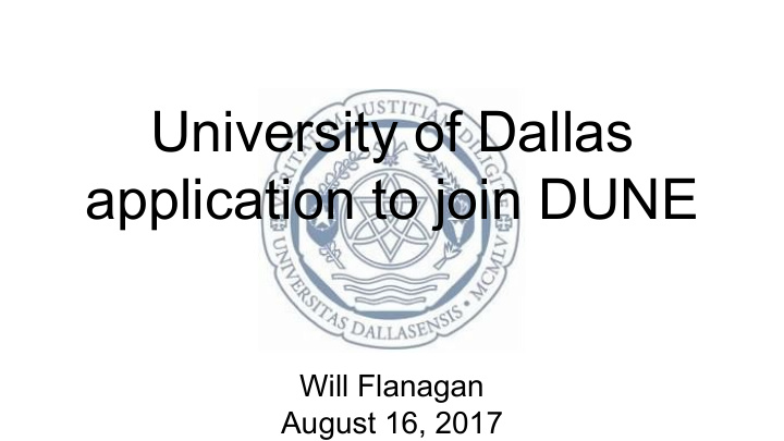 university of dallas application to join dune