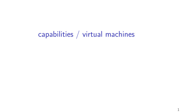 capabilities virtual machines